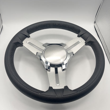 Model 15 Marine Steering Wheel Brushed Aluminum Spokes | Blank Center