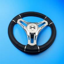 Gussi Italia Boat Steering Wheel Brushed Aluminum Spokes | Harris Pontoon Cap