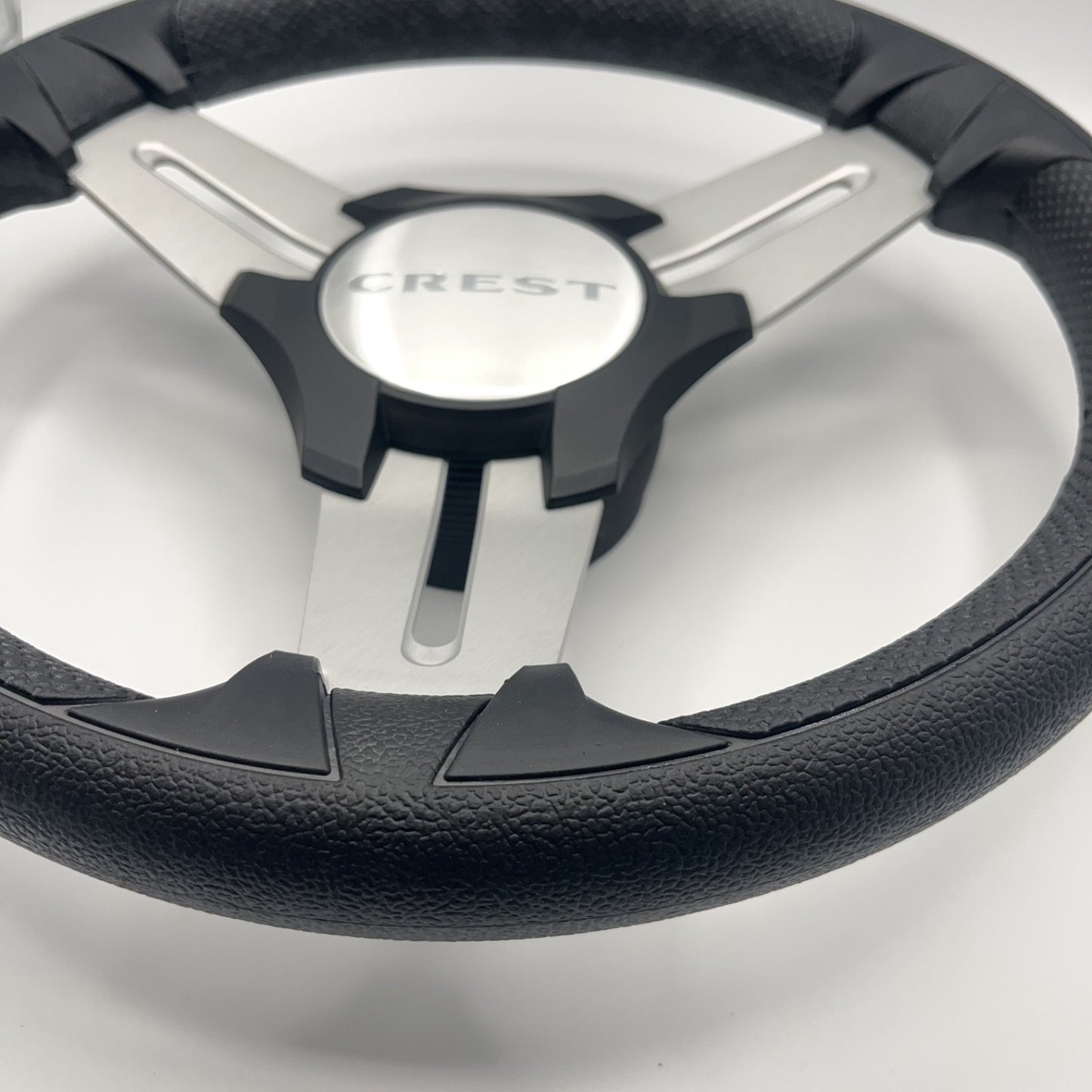 Model 15 Marine Steering Wheel Brushed Aluminum Spokes | Crest Logo