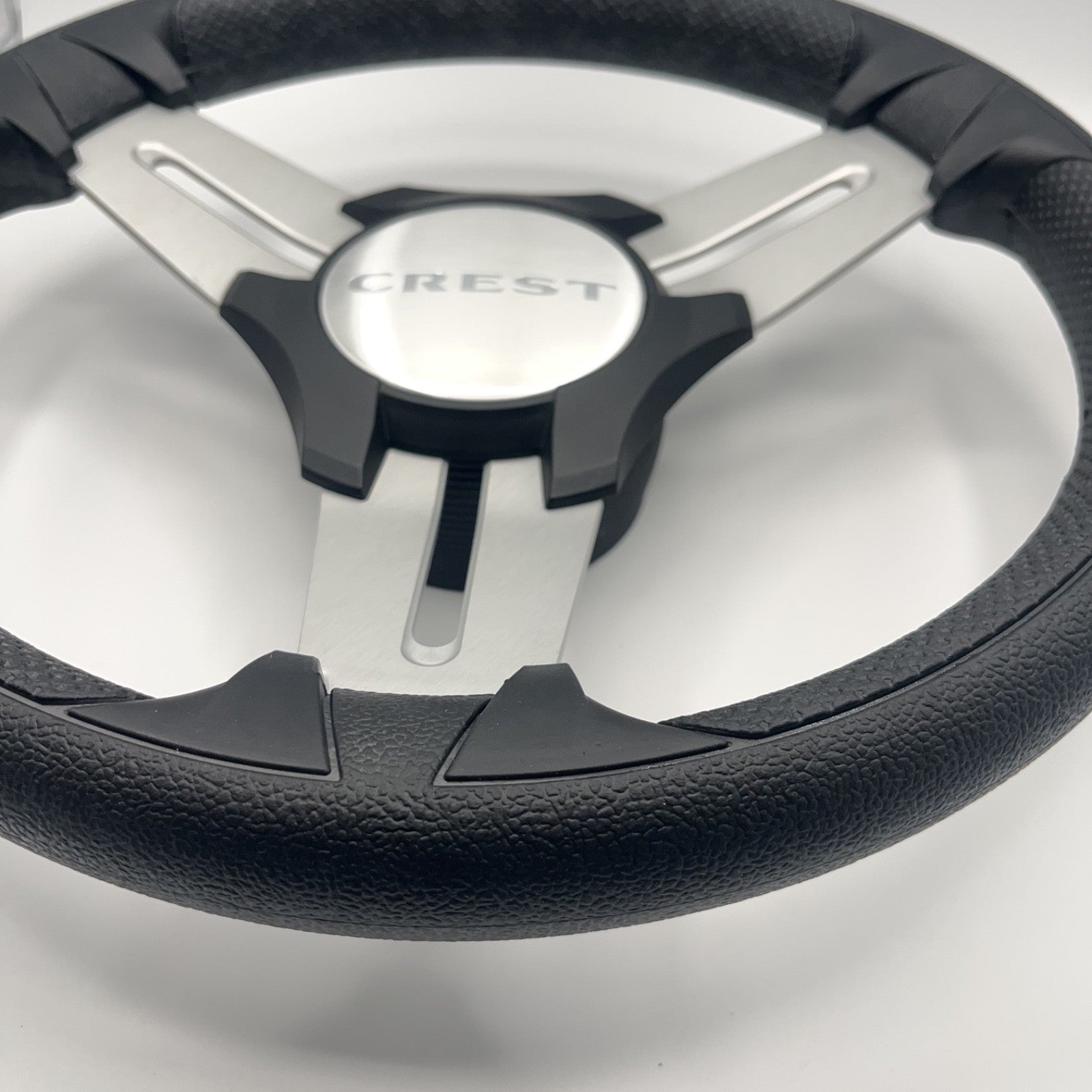 Model 15 Marine Steering Wheel Brushed Aluminum Spokes | Crest Logo
