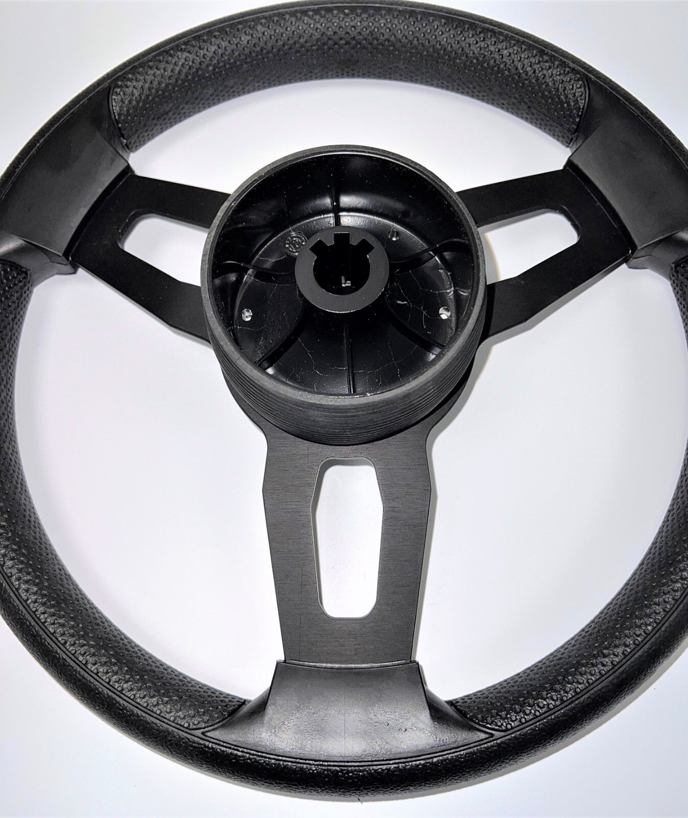 Model 15 Marine Steering Wheel Black Brushed Aluminum Spokes | Metal Blank