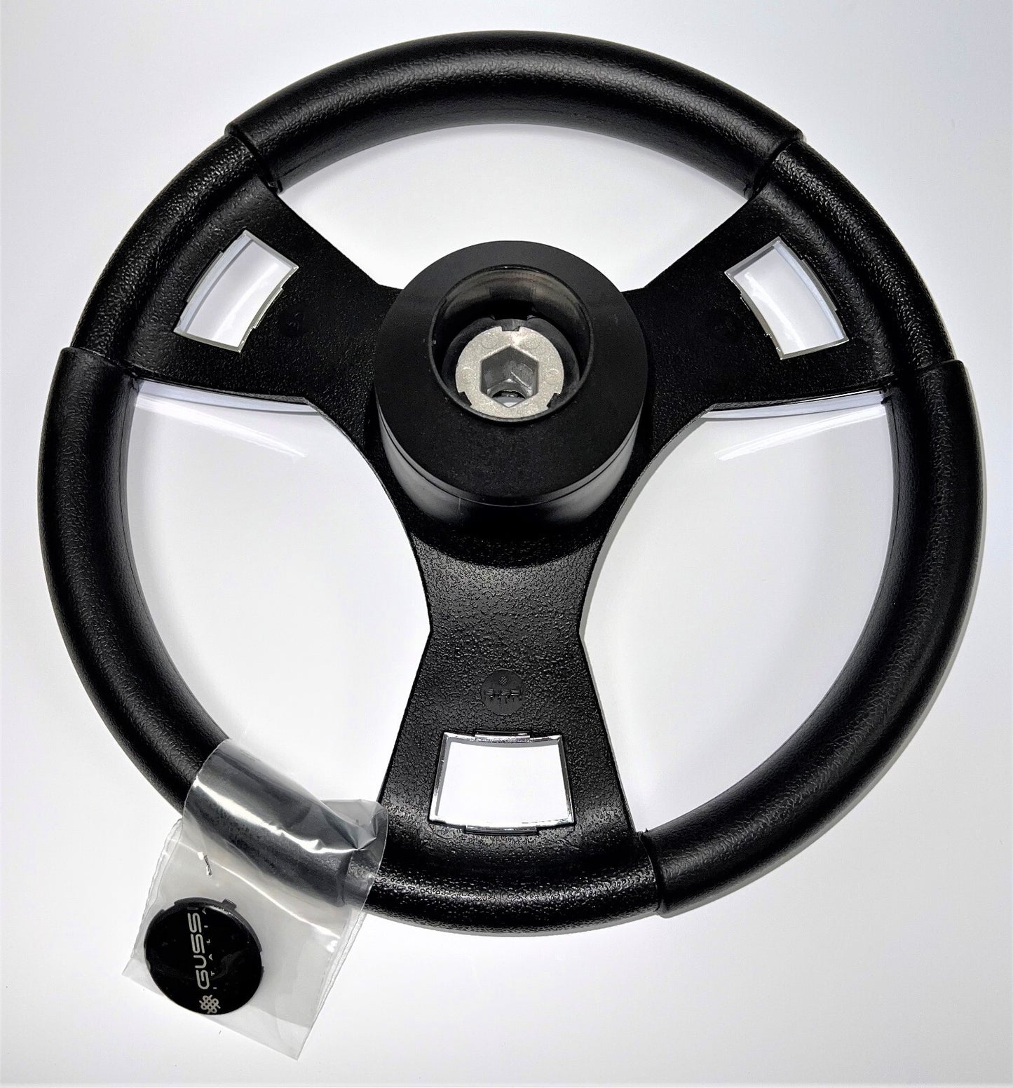 Model M13C Black & Chrome Steering Wheel fits CLUB CAR PRECEDENT Golf Cart