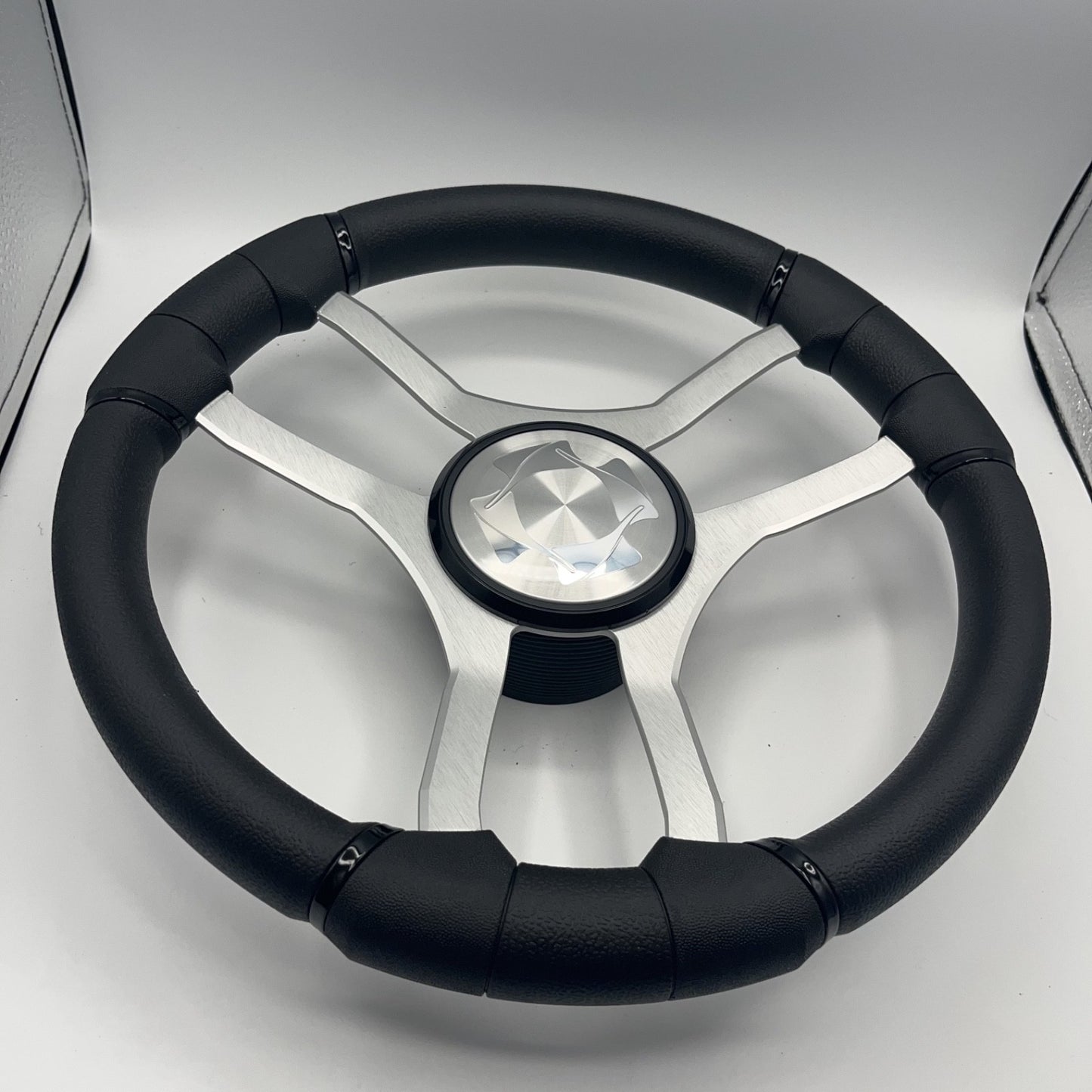 Malera Boat Steering Wheel Brushed Aluminum Spokes | Stingray