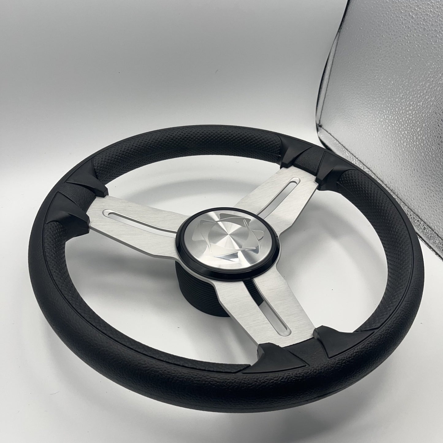 Model 15A Marine Steering Wheel Brushed Alum Spokes | Stingray Boats Cap