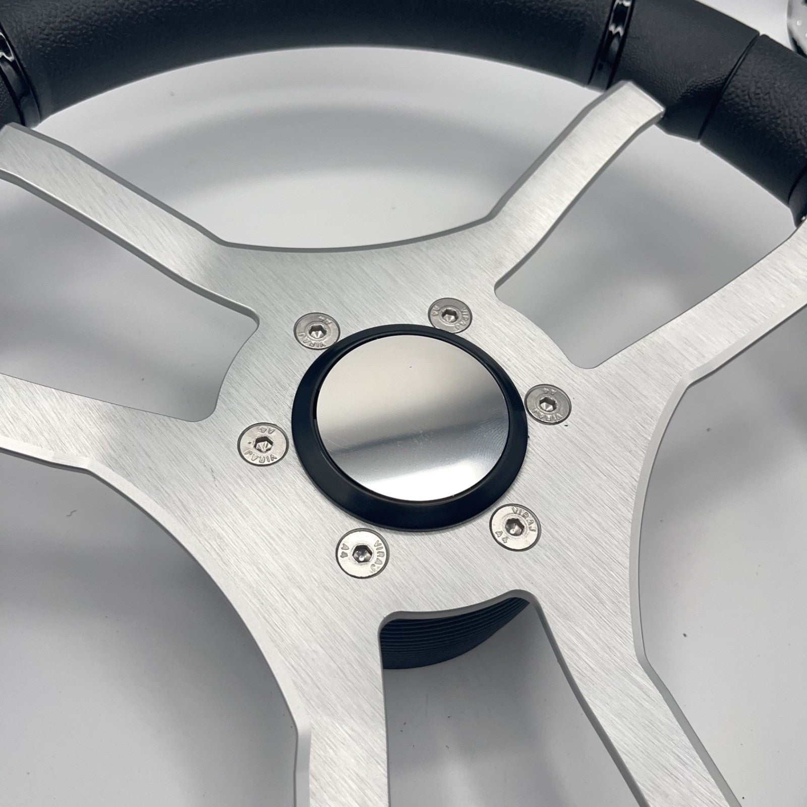 Malera Boat Steering Wheel Brushed Aluminum Spokes | Blank Snap-in