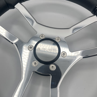 Malera Boat Steering Wheel Chrome Spokes | Snap in Stainless Gussi Cap