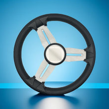 Model 15A Marine Steering Wheel Brushed Aluminum Spokes | Blank Cap