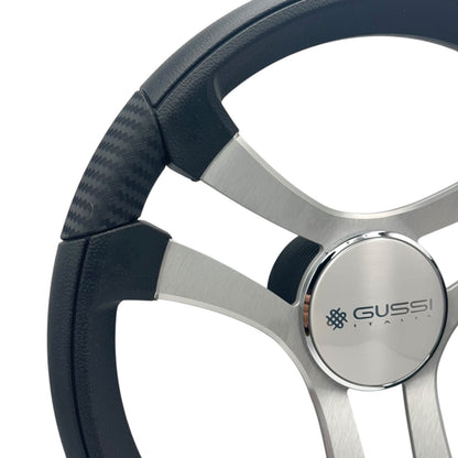 Benaco Boat Steering Wheel Brushed Aluminum Spokes