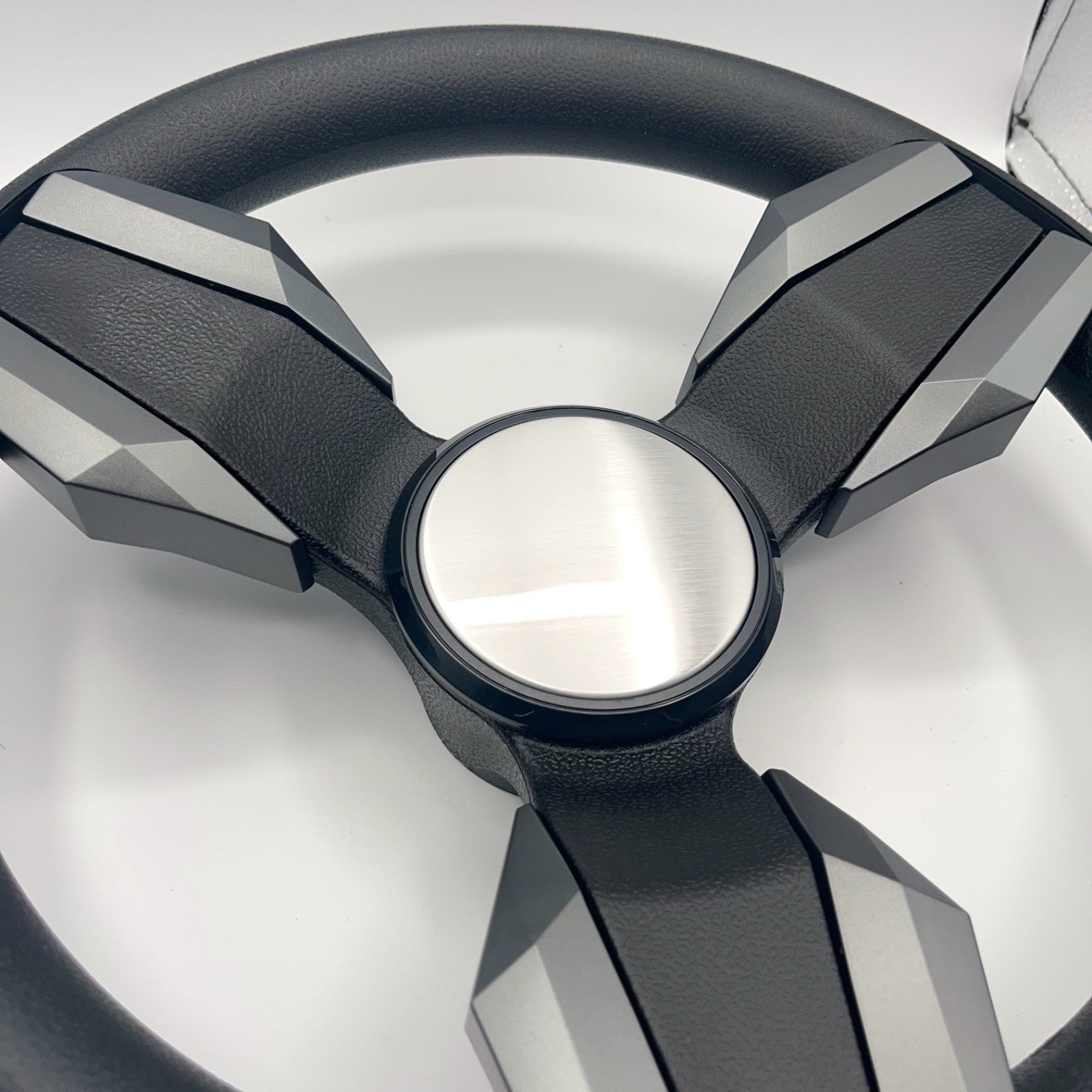Collina Boat Steering Wheel Dark Gray Inserts - Blank Dome - Keyed ONLY