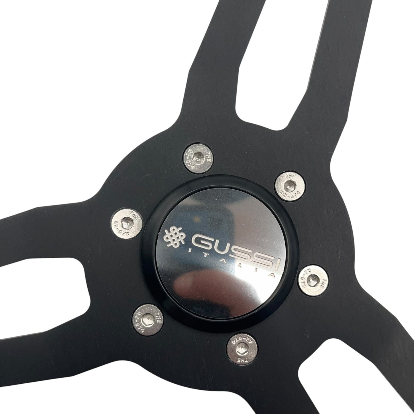 Model 15 Marine Steering Wheel Black Brushed Aluminum Spokes | Gussi Italia
