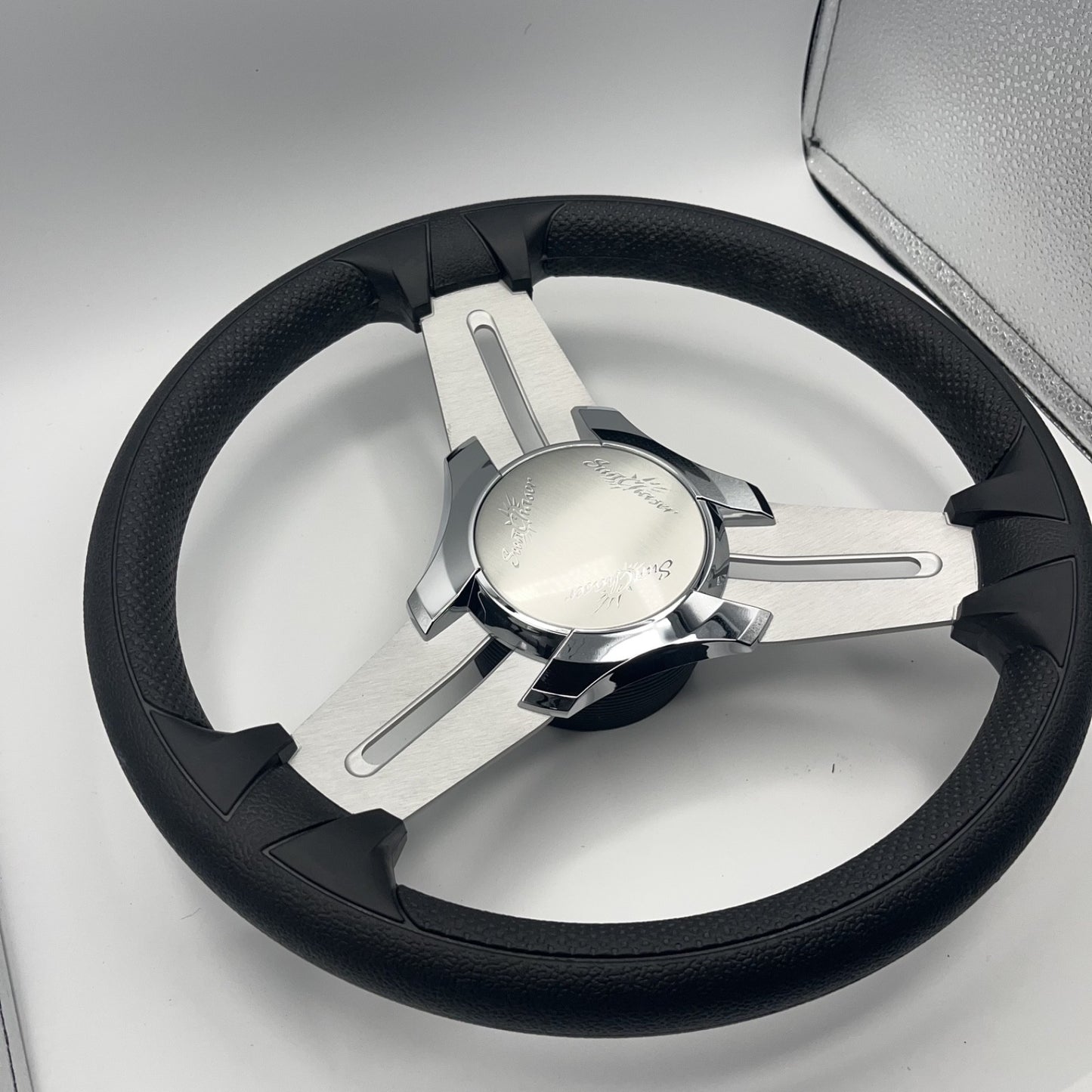 Model 15 Marine Steering Wheel Brushed Aluminum Spokes | SunChaser