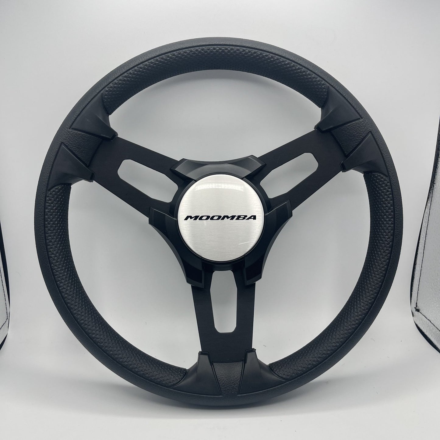 Gussi Italia Boat Model 15 Steering Wheel Black Brushed Alum Spokes |Blk Moomba