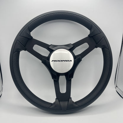 Gussi Italia Boat Model 15 Steering Wheel Black Brushed Alum Spokes |Blk Moomba