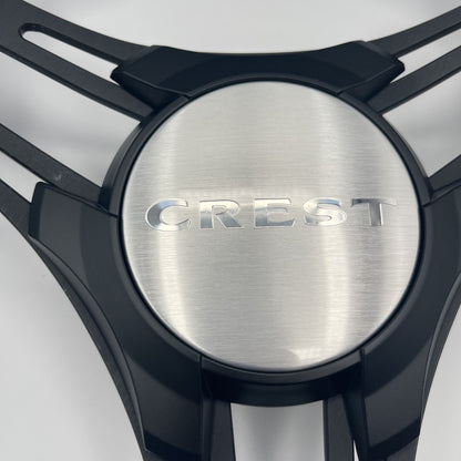 Gussi Italia Boat Steering Wheel Black Brushed Alum Spokes | Crest