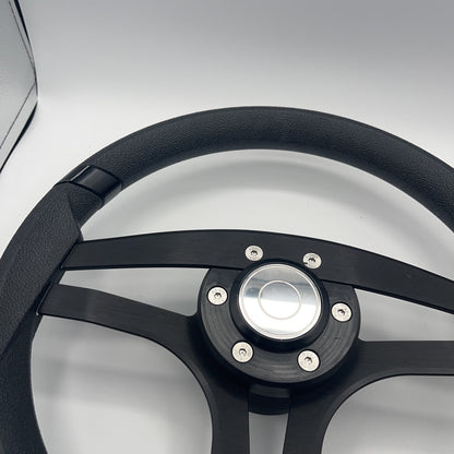 Badia Boat Steering Wheel Brushed Black Aluminum Spokes | Target Snap-in