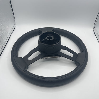 Gussi Italia Boat Model 15 Steering Wheel Black Brushed Alum Spokes |Blk Excel