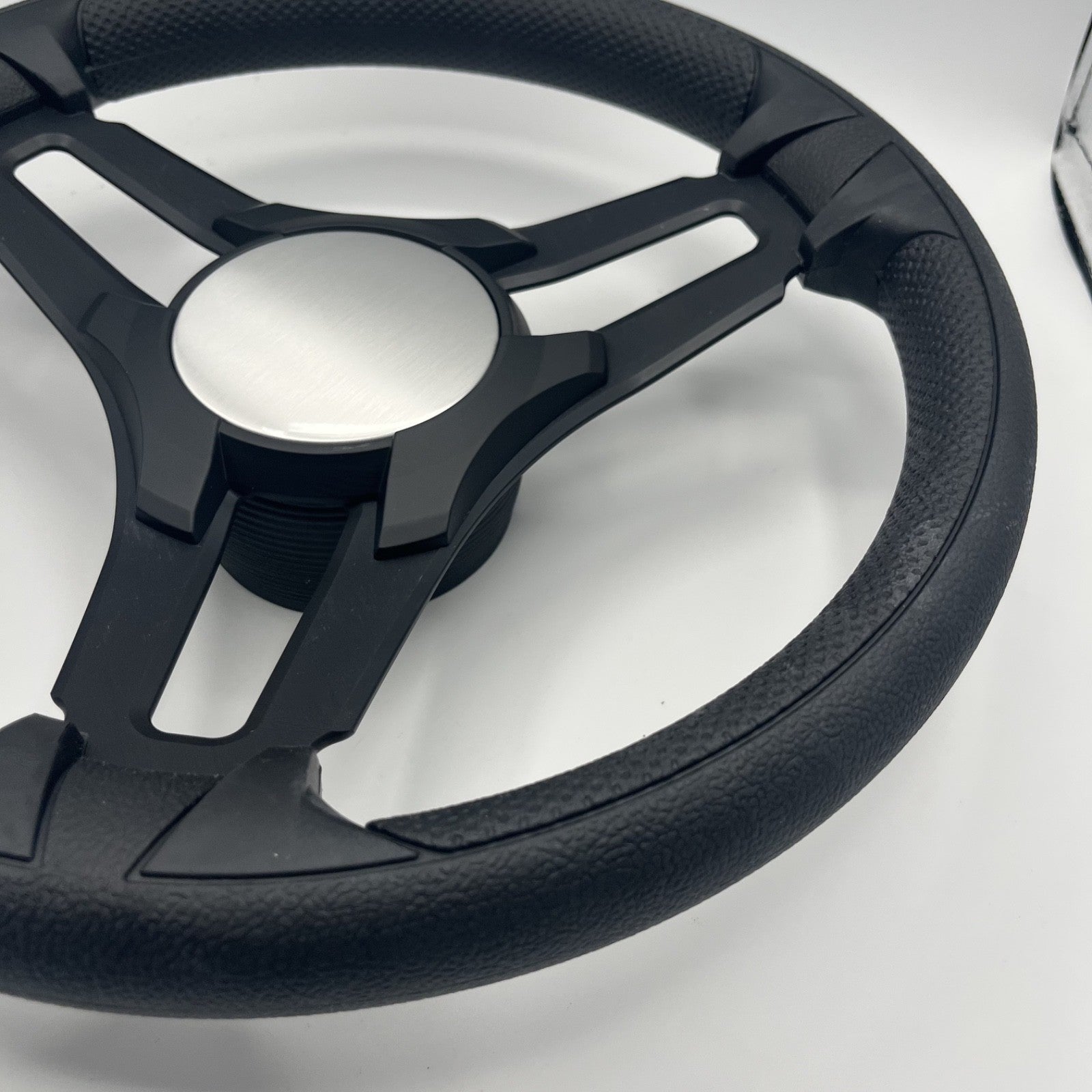 Gussi Italia Marine Steering Wheel Black Brush Metal Spokes | Plain