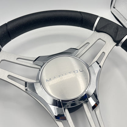 Gussi Italia Boat Steering Wheel Brushed Aluminum Spokes | Manitou Boats