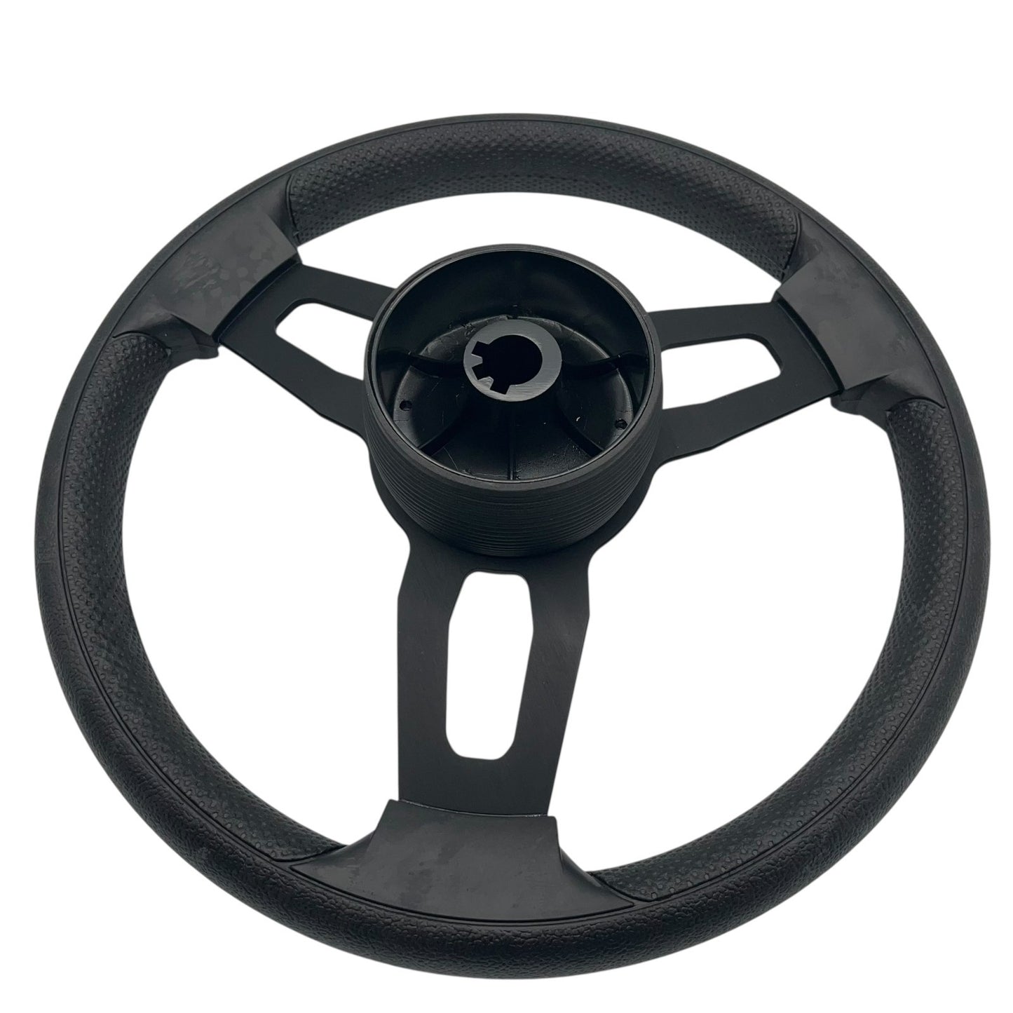 Model 15 Marine Steering Wheel Black Brushed Aluminum Spokes | Blank Dome