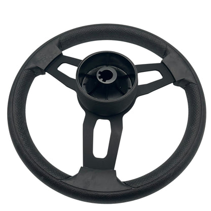 Model 15 Marine Steering Wheel Black Brushed Aluminum Spokes | Blank Dome