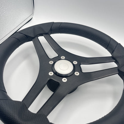 Molinara Marine Steering Wheel Black Brushed Alum Spokes | Target Style