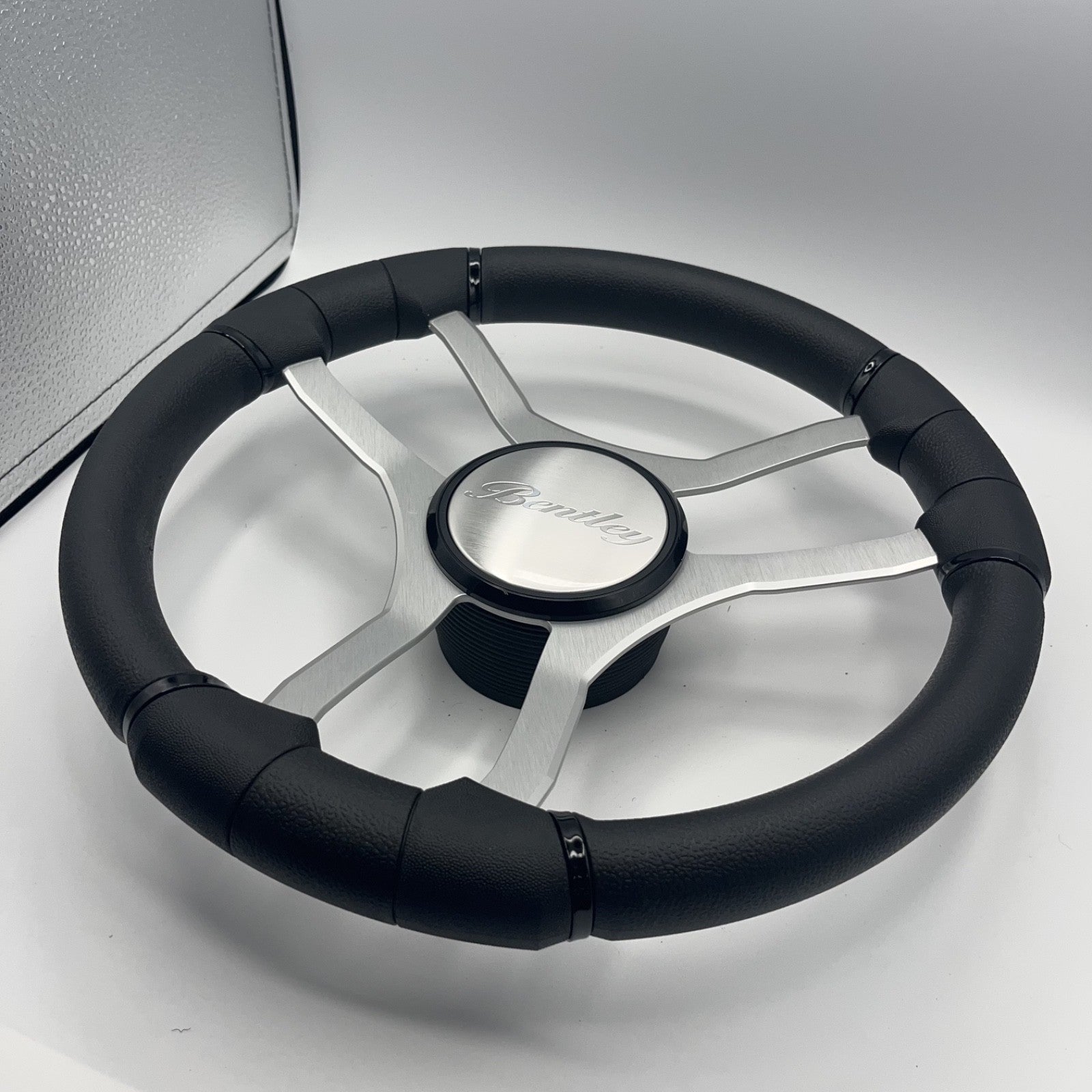 Malera Boat Steering Wheel Brushed Aluminum Spokes | Bentley