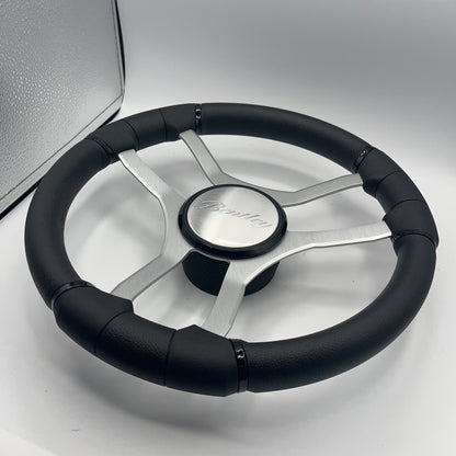 Malera Boat Steering Wheel Brushed Aluminum Spokes | Bentley