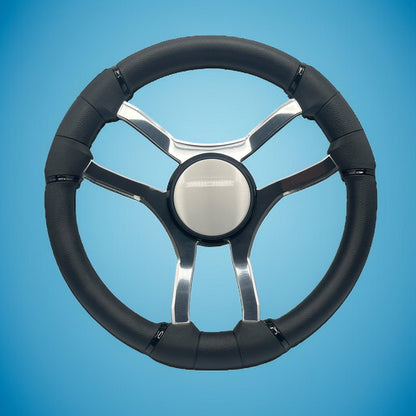 Malera Boat Steering Wheel Chrome Spokes | Plain