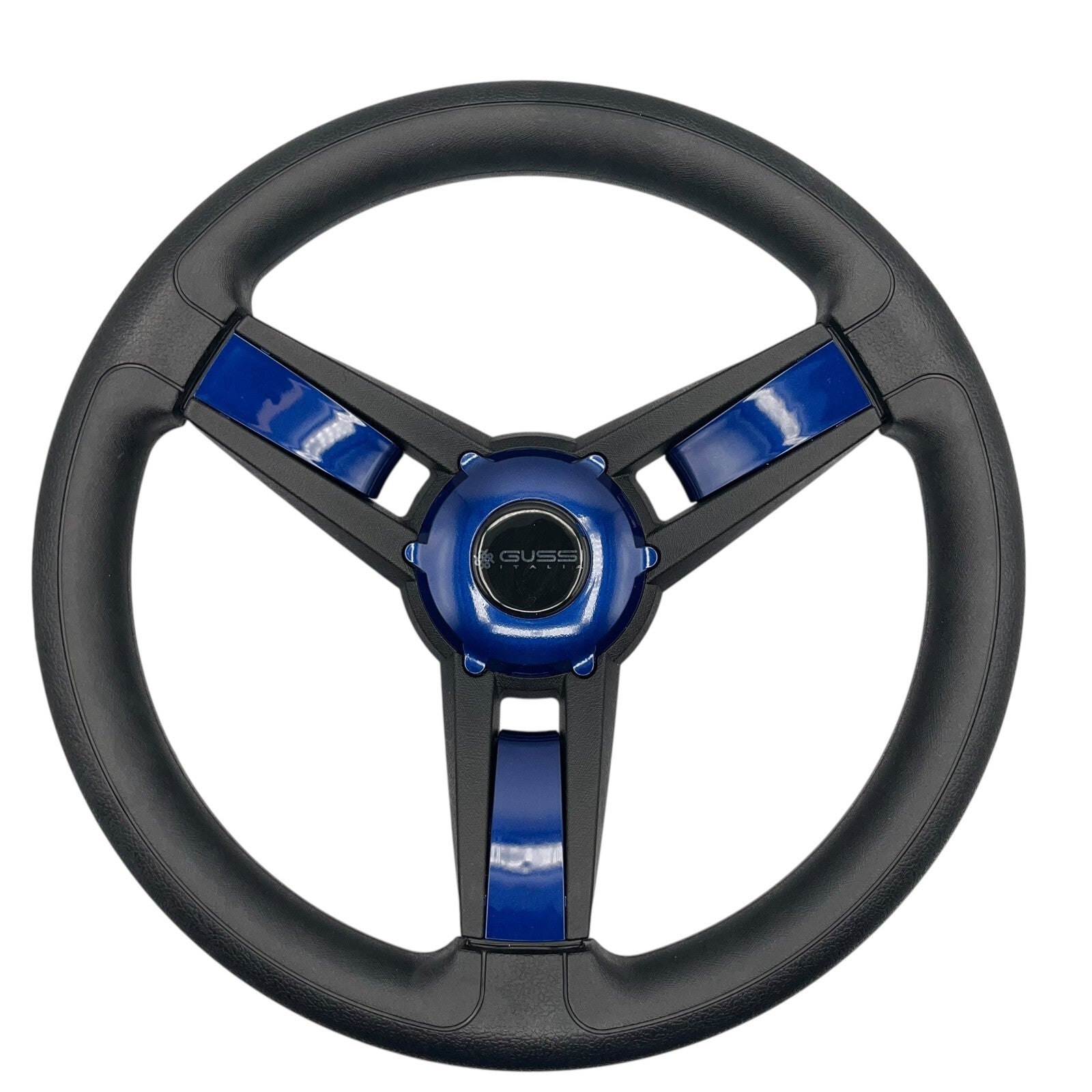 Giazza Golf Cart Steering E-Z-GO HUB Soft Touch Rim ABS Spokes - Blue Inserts