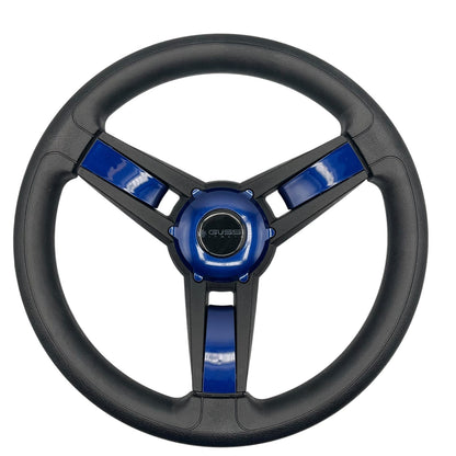 Giazza Golf Cart Steering E-Z-GO HUB Soft Touch Rim ABS Spokes - Blue Inserts