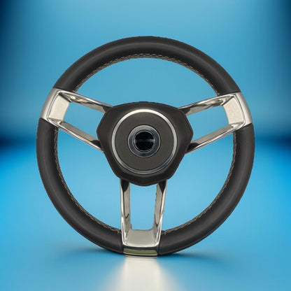 Model 700B Gussi Italia Boat Steering Wheel Polished Stainless Steel Spokes