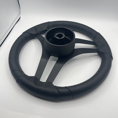 Molinara Marine Steering Wheel Black Brushed Alum Spokes | Blank Style