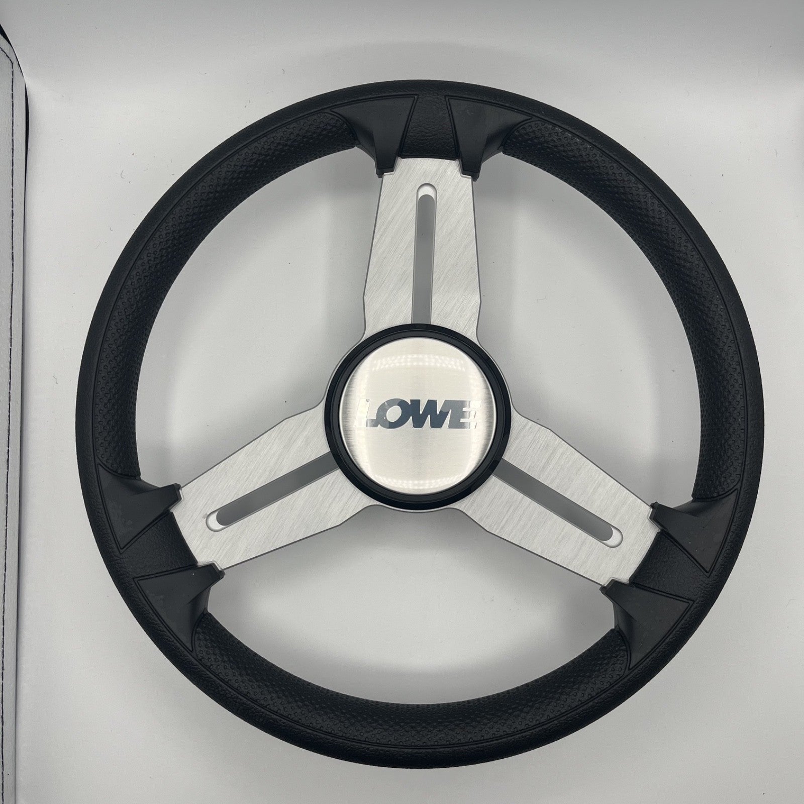 Model 15 Marine Steering Wheel Brushed Alum Spokes | Lowe Boats
