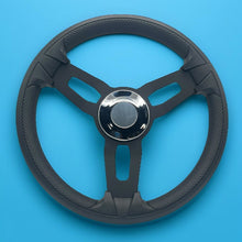 Model 15 Boat Steering Wheel Blk Brushed Alum Spokes | Chrome Center