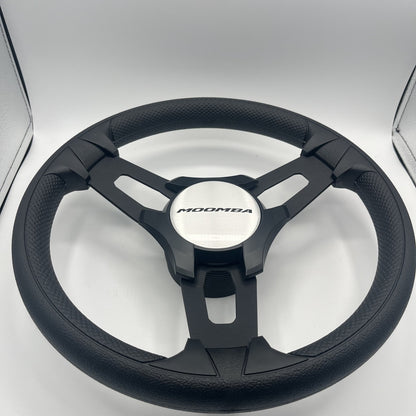 Gussi Italia Boat Model 15 Steering Wheel Black Brushed Alum Spokes |Blk Moomba