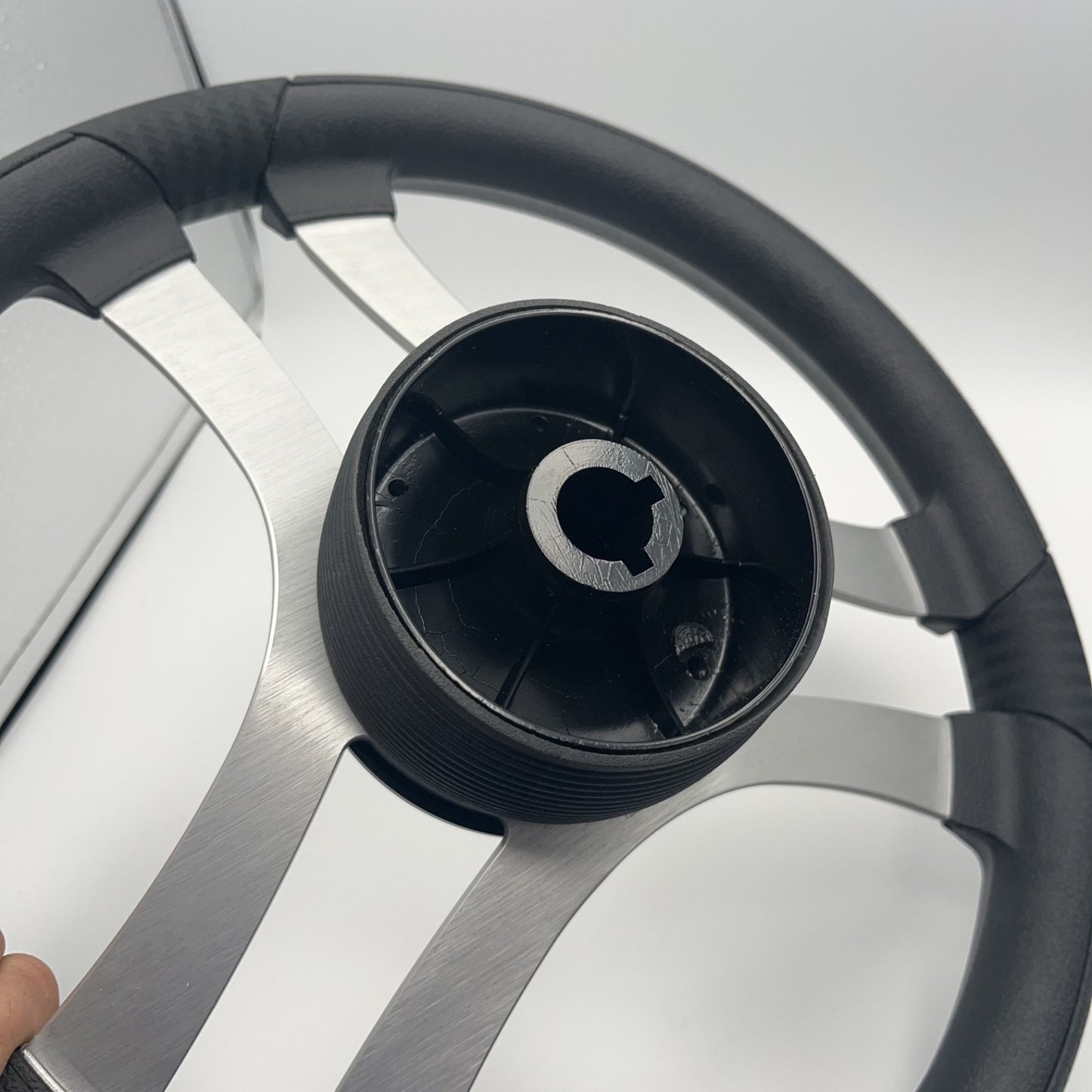 Benaco Boat Steering Wheel Brushed Aluminum Spokes | Bentley