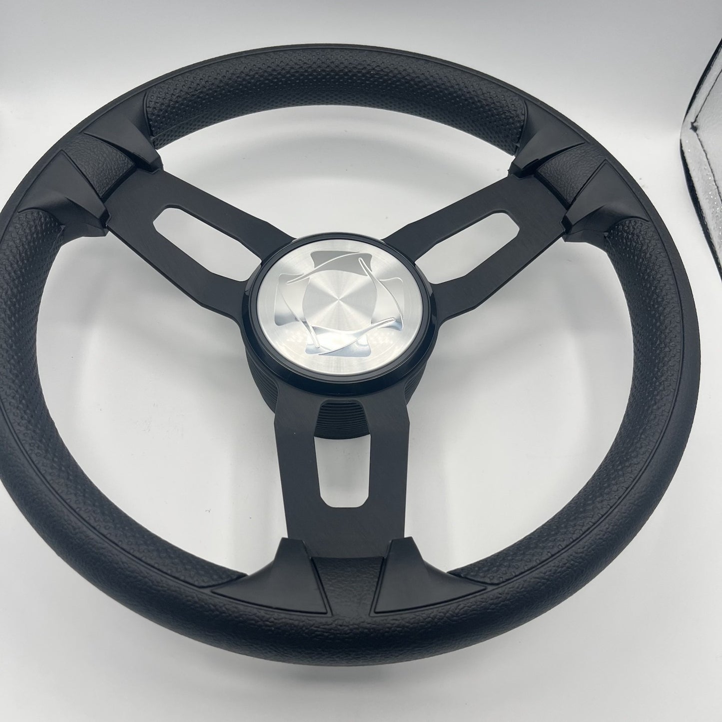 Gussi Italia Boat Model 15 Steering Wheel Black Brushed Alum Spokes | Stingray