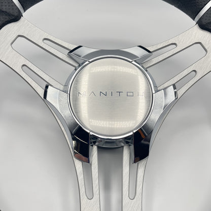 Gussi Italia Boat Steering Wheel Brushed Aluminum Spokes | Manitou Boats