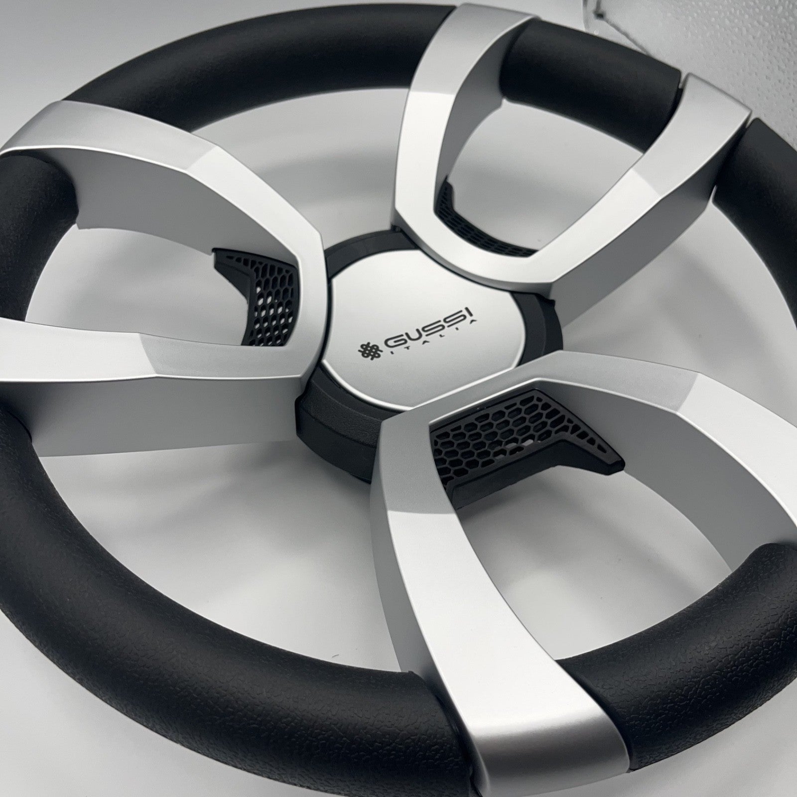 La Corte Boat Steering Wheel Silver Inserts | Gussi Italia Logo