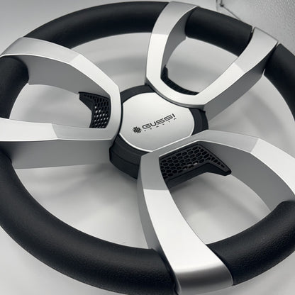La Corte Boat Steering Wheel Silver Inserts | Gussi Italia Logo