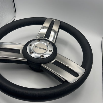 Gussi Italia Marine Steering Wheel Stainless Steel Spokes Soft Touch Rim | Supra