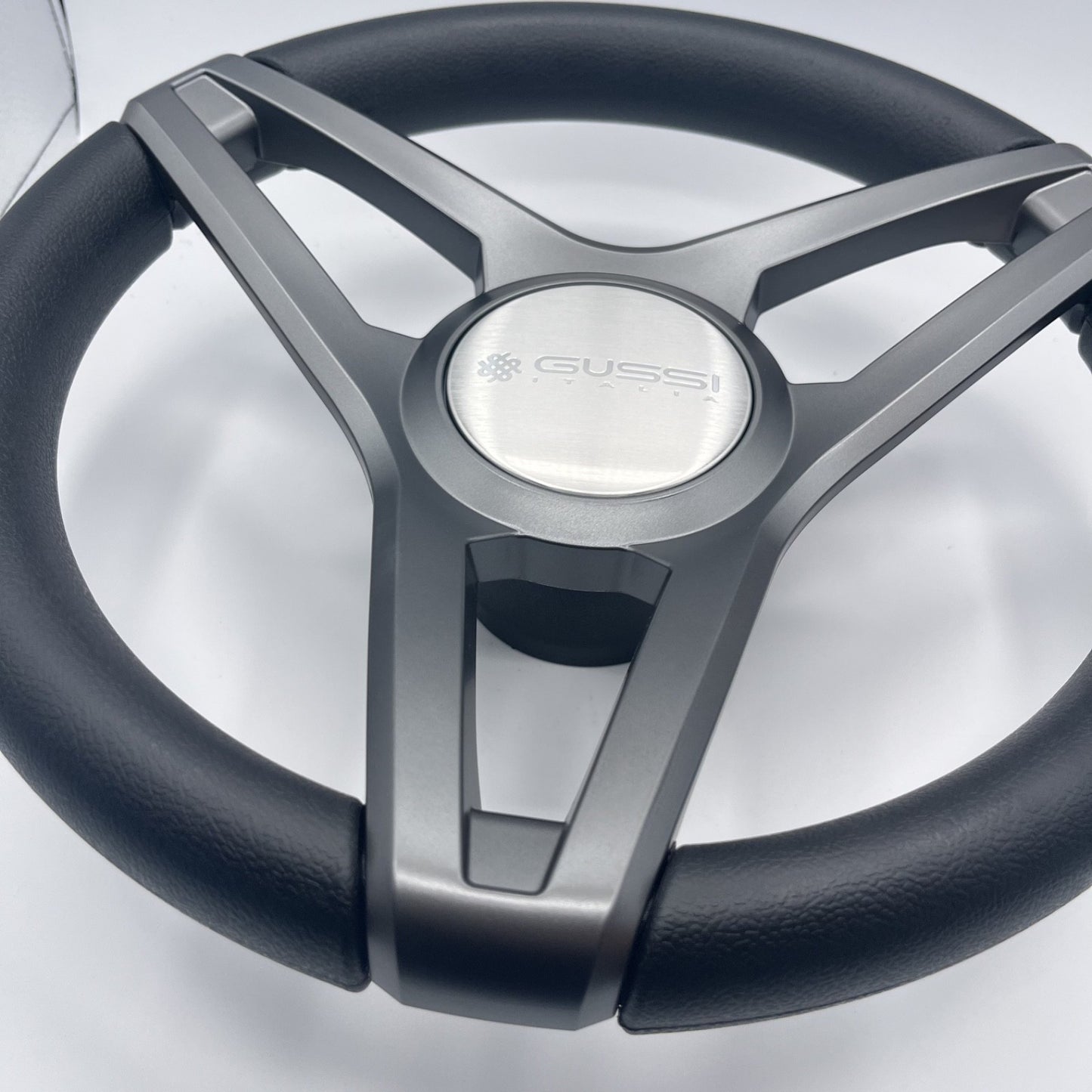 Molino Gray w/Soft Touch Urethane Rim Boat Steering Wheel | Gussi Italia
