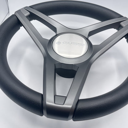 Molino Gray w/Soft Touch Urethane Rim Boat Steering Wheel | Gussi Italia