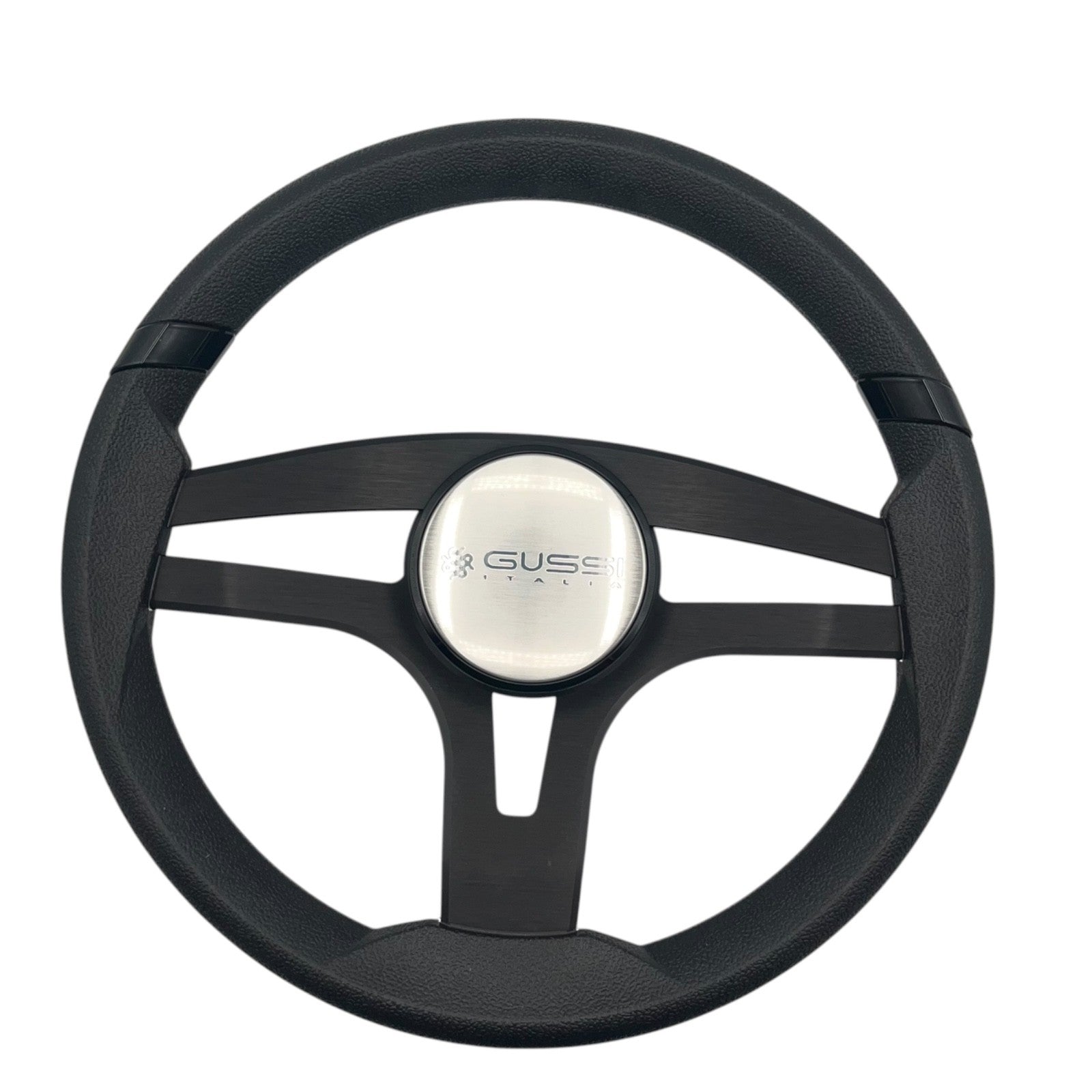 Badia Boat Steering Wheel Brushed Black Aluminum Spokes