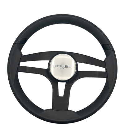 Badia Boat Steering Wheel Brushed Black Aluminum Spokes