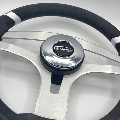Badia Boat Steering Wheel Brushed Aluminum Spokes | Stabicraft
