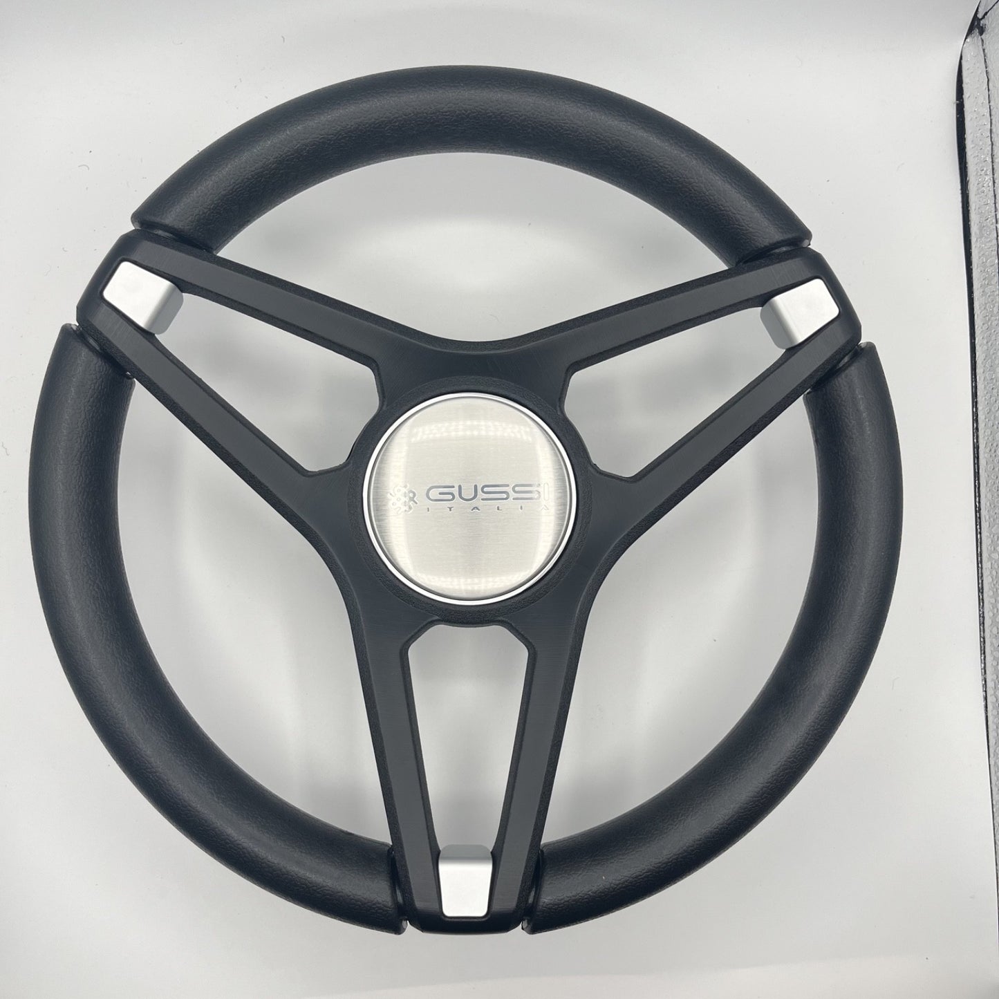 Molino Black w/Soft Touch Urethane Rim Boat Steering Wheel | Gussi