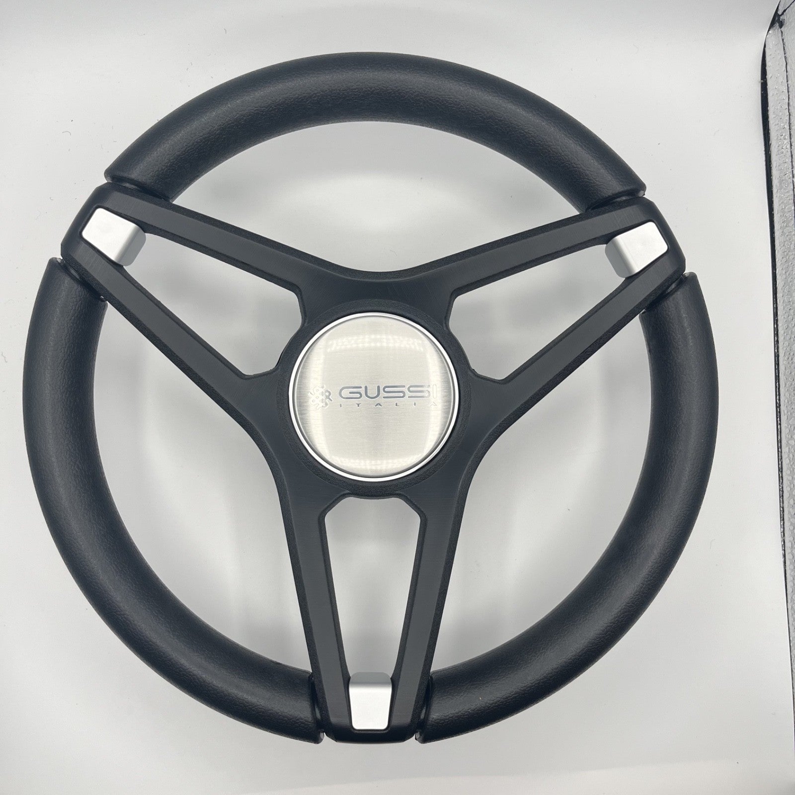 Molino Black w/Soft Touch Urethane Rim Boat Steering Wheel | Gussi