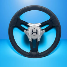 Model 15 Boat Steering Wheel Black Brushed Alum Spokes | Sil Harris