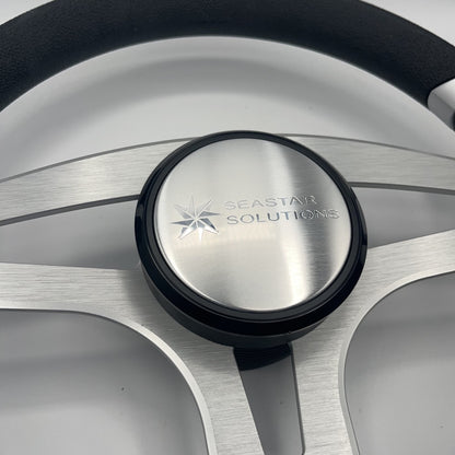 Badia Boat Steering Wheel Brushed Aluminum Spokes | Seastar Solutions